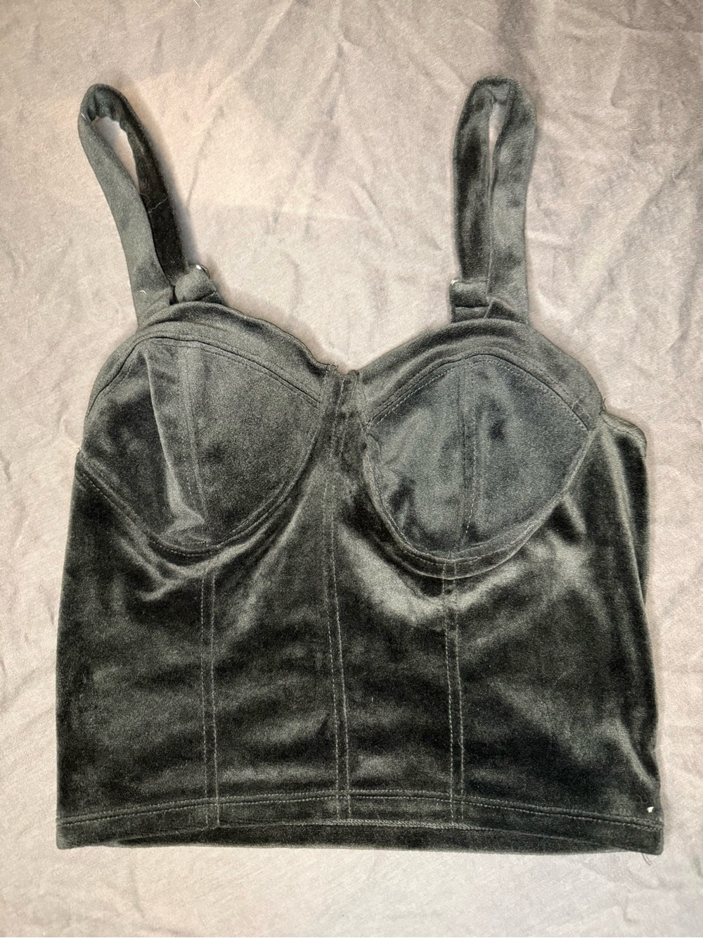 Black velvet corset top